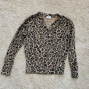 LNA cozy fabrication animal print top